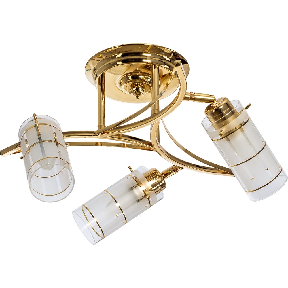 Изображение товара Потолочный светильник ЭкономСвет 11187/3FG WT с золотистой арматурой