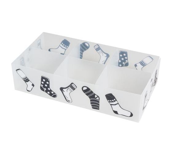 Изображение товара Коробка для белья Рыжий кот PSB-02/6-P 6 ячеек, пластик, с принтом, 30х15х7см 312551