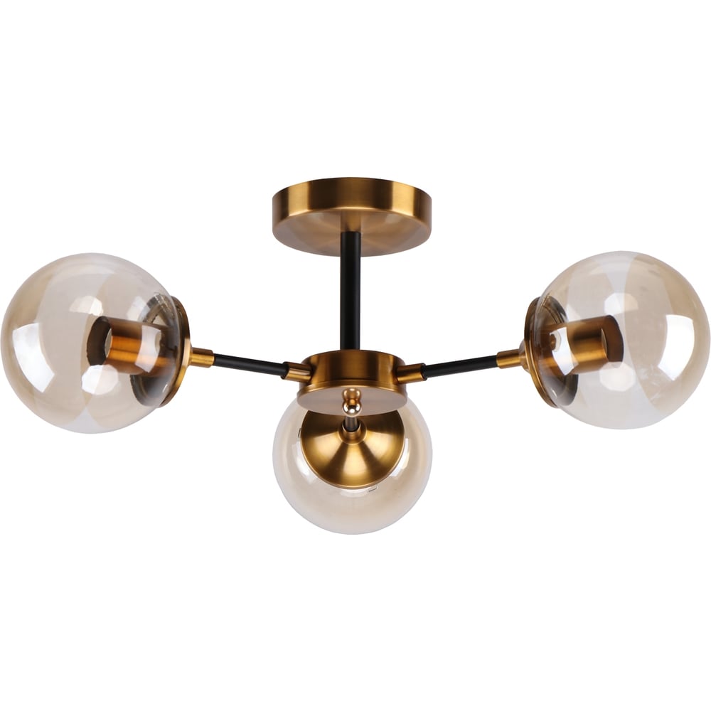 Изображение товара Потолочный светильник ЭкономСвет 20713/3GD+BK AMB 3 лампы 60 Вт золото