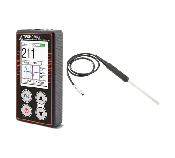Изображение товара Универсальный магнитометр ТЕХНО-НДТ ТЕХНОМАГ, с преобразователем П-1М тесламетра и образцом 999946306