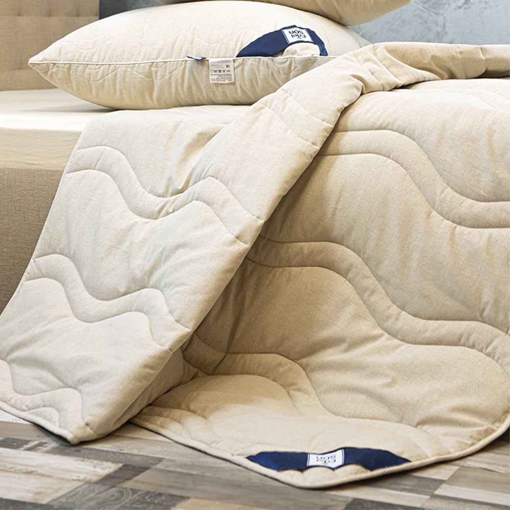 Изображение товара Всесезонное стеганое одеяло EDELSON LINUM 200x220 см с льняным наполнителем