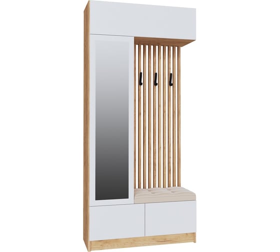 Изображение товара Прихожая Арника Руэлла Центральная секция дуб крафт золотой/белый 00-00142801