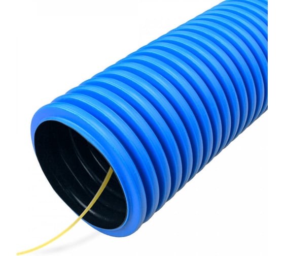 Изображение товара Труба ПНД гофрированная двустенная гибкая Промрукав тип 1250 (SN63) с зондом синяя d50 мм 50м. PR15.01011