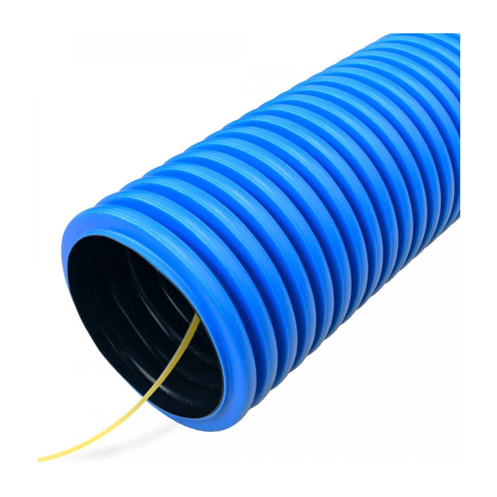Изображение товара Гибкая гофрированная труба ПНД двустенная с зондом D63 мм 50 м Promrukav