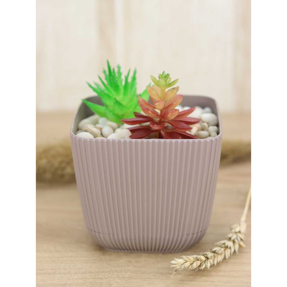 Изображение товара Кашпо IDEA ПИКАНТО 110x110мм 0.65л французский серый для растений и цветов