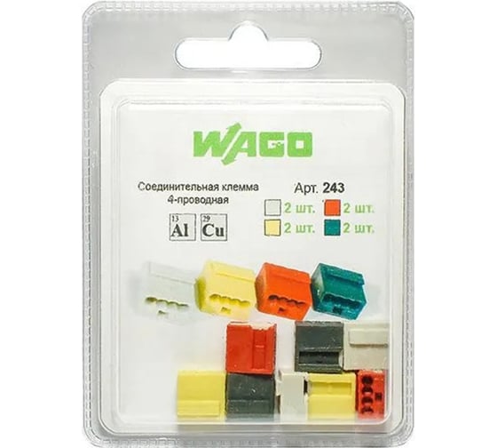 Изображение товара Соединительная клемма WAGO (243-) 8 шт. в блистере 41597