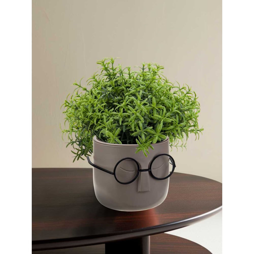 Изображение товара Круглое пластиковое кашпо IDEA Стив D115 мм 0,65л серого цвета для растений