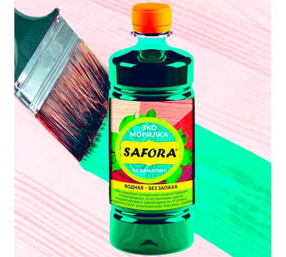 Изображение товара Морилка водная SAFORA аквамарин 500 мл 039