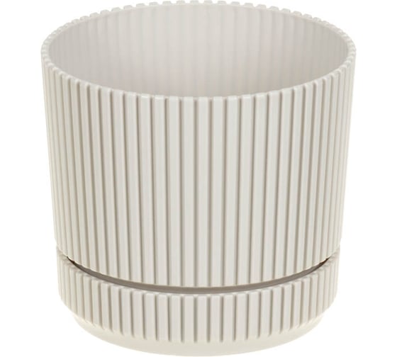 Изображение товара Кашпо IDEA СТРИП D200 мм, 3,9л с подставкой Кремовый М 3248 Кремовый