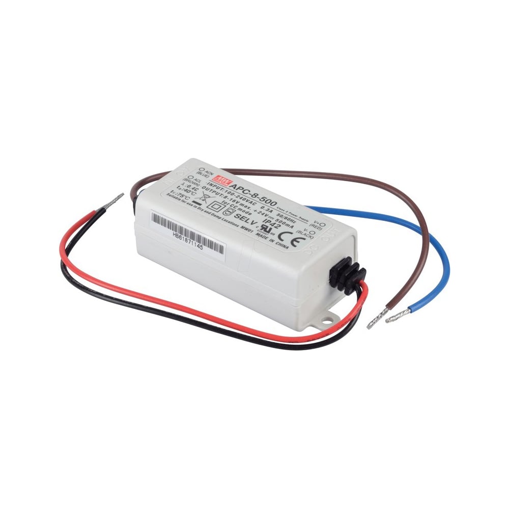 Изображение товара LED-драйвер Mean Well APC-8-500 AC-DC 8Вт для LED освещения