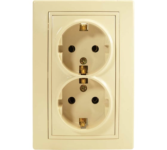Изображение товара Розетка Jilion 2 гнезда с заземлением бежевый 9533181