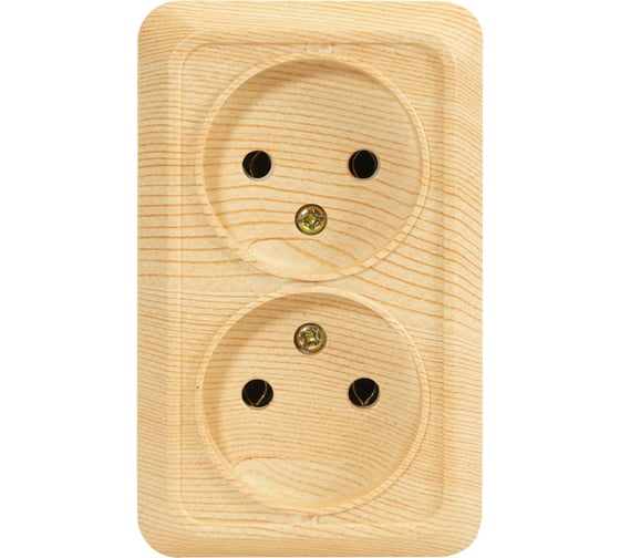 Изображение товара Розетка Jilion 2 гнезда без заземления дуб 9533490