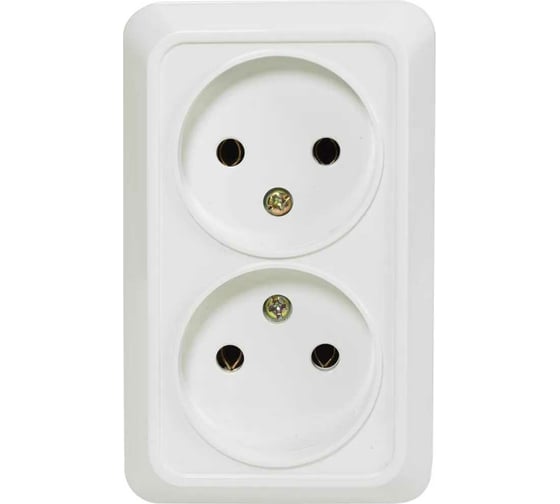 Изображение товара Розетка Jilion 2 гнезда без заземления белый 9533444
