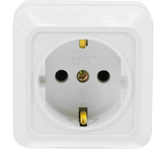 Изображение товара Розетка Jilion 1 гнездо с заземлением белый 9533430