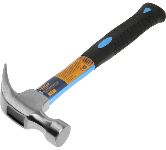 Изображение товара Молоток-гвоздодер ТУНДРА фибергласовая 2К рукоятка, 500 г 882008