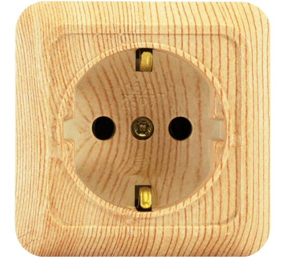 Изображение товара Розетка Jilion 1 гнездо с заземлением дуб 9533478