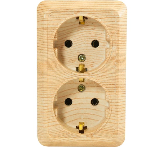 Изображение товара Розетка Jilion 2 гнезда с заземлением дуб 9533494