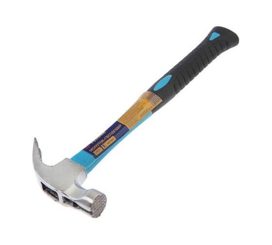 Изображение товара Молоток-гвоздодер  ТУНДРА боек с магнитом, фибергласовая 2К рукоятка, 250 г 882010