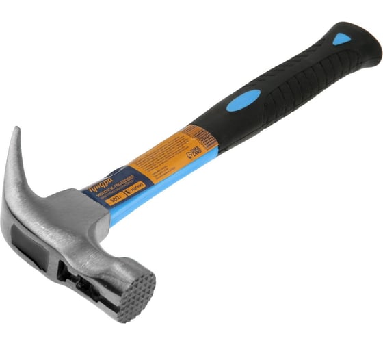 Изображение товара Молоток-гвоздодер ТУНДРА боек с магнитом, фибергласовая 2К рукоятка, 500 г 882011