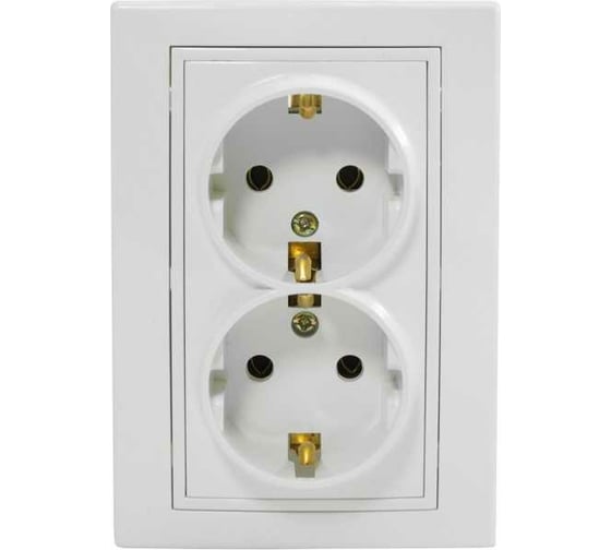 Изображение товара Розетка Jilion 2 гнезда с заземлением белый 9533180