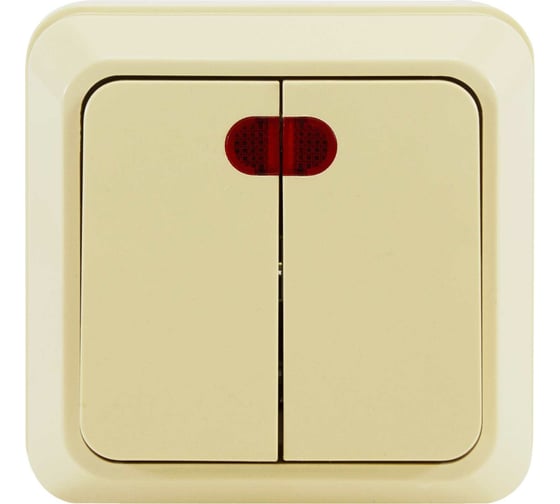 Изображение товара Двухклавишный выключатель Jilion с подсветкой бежевый 9533417