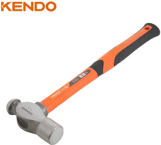 Изображение товара Молоток с круглым бойком KENDO с фибергласовой рукояткой, 225 г 25137