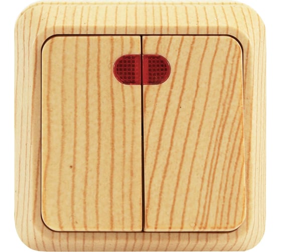 Изображение товара Двухклавишный выключатель Jilion с подсветкой дуб 9533468