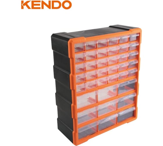 Изображение товара Вертикальный пластмассовый органайзер KENDO 39 ящиков 90248