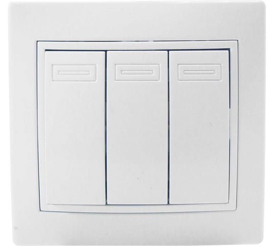 Изображение товара Трёхклавишный выключатель Jilion белый 9533152