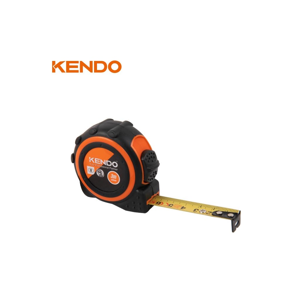 Изображение товара Рулетка KENDO 8 м, ширина ленты 25 мм, стальная с лаковым покрытием