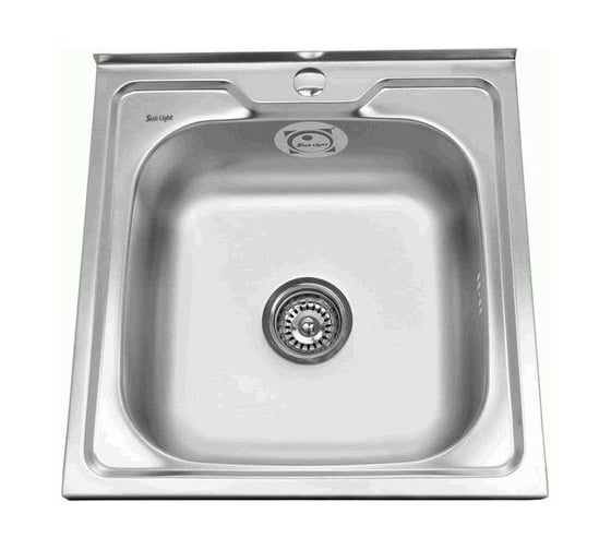 Изображение товара Мойка SINKLIGHT нержавеющая сталь, накл. квадрат 500х500, 0.8/180 выпуск 3 1/2, глянец 72150