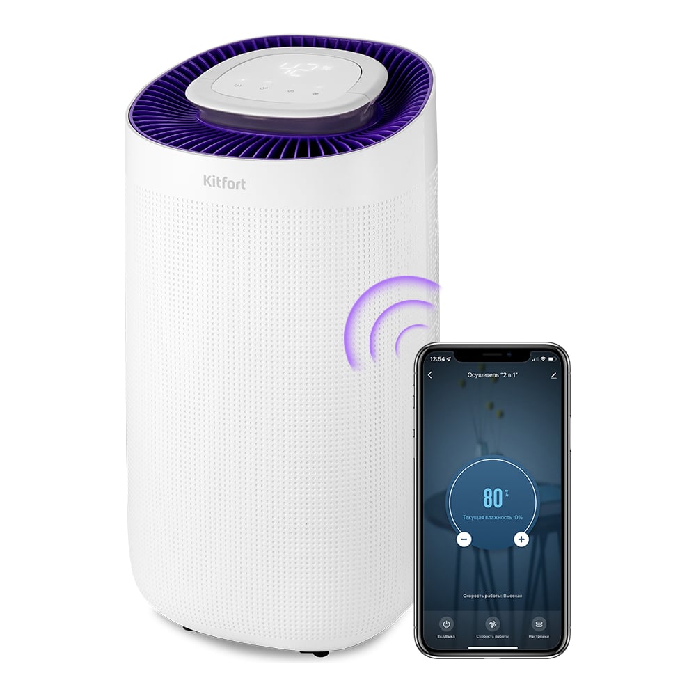 Изображение товара Осушитель воздуха KITFORT 2 в 1 КТ-2843 для дома и офиса