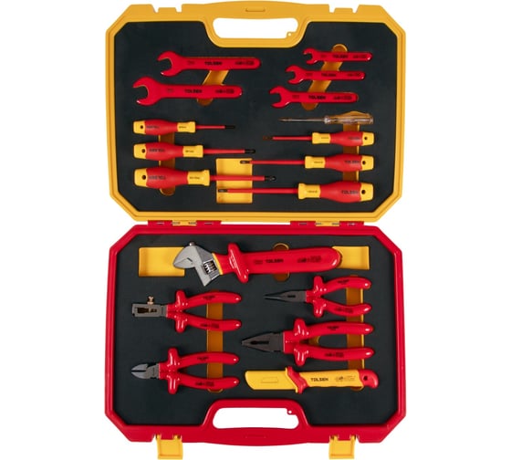 Изображение товара Универсальный набор диэлектрических инструментов TOLSEN 18 предметов V83718