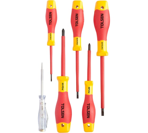Изображение товара Набор диэлектрических отверток TOLSEN 6 предметов V33506
