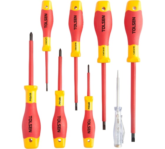 Изображение товара Набор диэлектрических отверток TOLSEN 8 предметов V32408