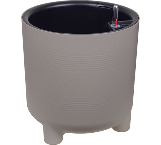 Изображение товара Кашпо IDEA ШЭНК D275 мм, 13,5л с вставкой и с автополивом французcкий серый М 3243 французcкий серый