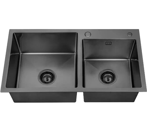 Изображение товара Кухонная мойка РМС + корзина раздвижная + дозатор врезной MR-7843BL