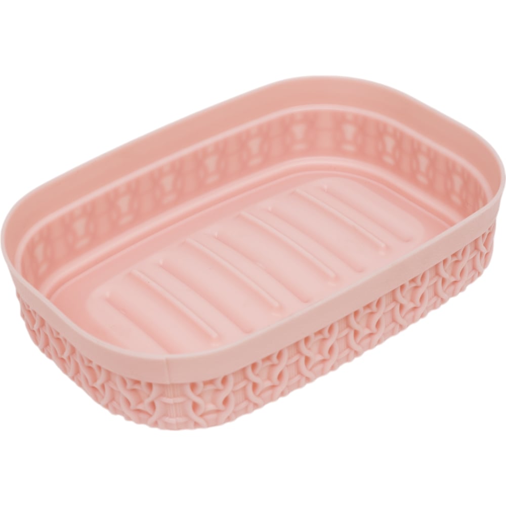 Изображение товара Мыльница IDEA вязание Чайная роза М 2238 настольная пластиковая