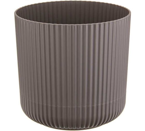 Изображение товара Кашпо IDEA ВЕЛЬВЕТ D140 мм, 1.6 л, с пристегнутым поддоном М 3180 французcкий серый