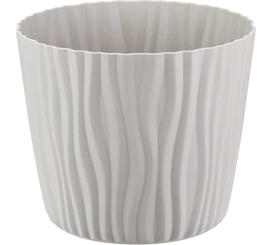 Изображение товара Кашпо IDEA ВОЛНА D160 мм, 2 л, с вкладышем М 3188 Кремовый