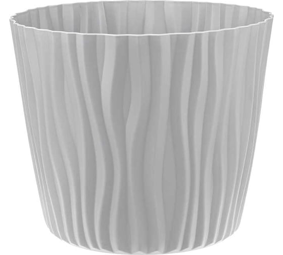 Изображение товара Кашпо IDEA ВОЛНА D250 мм, 8 л, с вкладышем М 3190 Серый