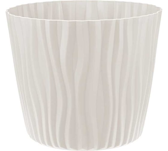 Изображение товара Кашпо IDEA ВОЛНА D250 мм, 8 л, с вкладышем М 3190 Кремовый