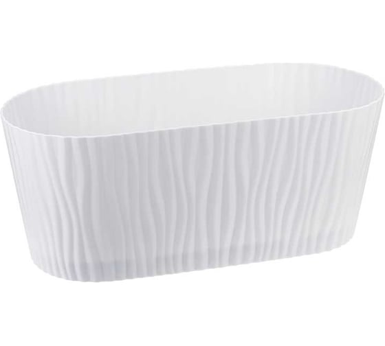 Изображение товара Кашпо IDEA ВОЛНА 4.2 л, овальное, с вкладышем М 3191 Белый
