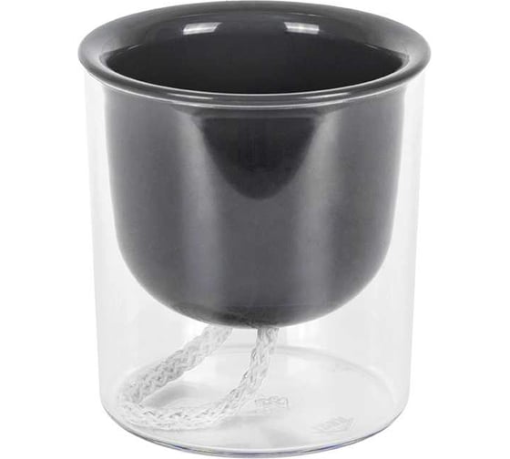 Изображение товара Кашпо IDEA ГРЕВИ D95 мм, H105 мм, 0.28 л, с фитильным поливом М 3130 Графитовый