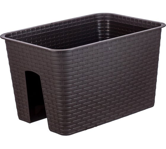 Изображение товара Кашпо IDEA на перила РОТАНГ 12л М 3227 коричневый ротанг