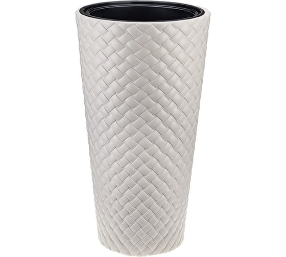 Изображение товара Кашпо IDEA РОТАНГ D340мм, H 630мм, 9/42л, со вставкой М 3407 Кремовый