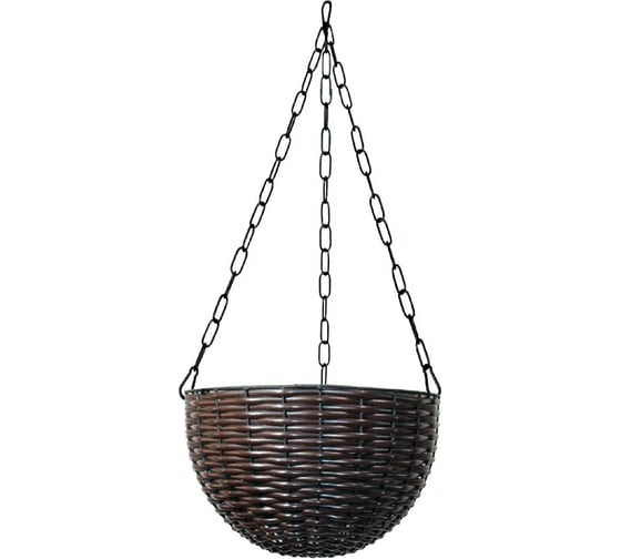 Изображение товара Кашпо подвесное ЭЛЕТЕХ мет. темный ротанг, d 300 мм 4845000006