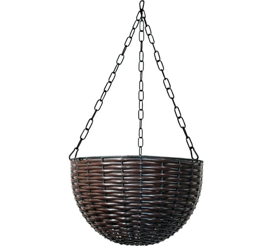 Изображение товара Кашпо подвесное ЭЛЕТЕХ мет. темный ротанг, d 380 мм 4845000004