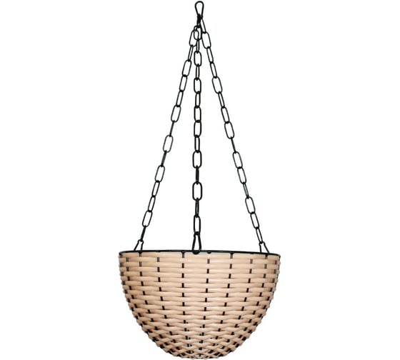 Изображение товара Кашпо подвесное ЭЛЕТЕХ мет. светлый ротанг d 300 мм 4845000003
