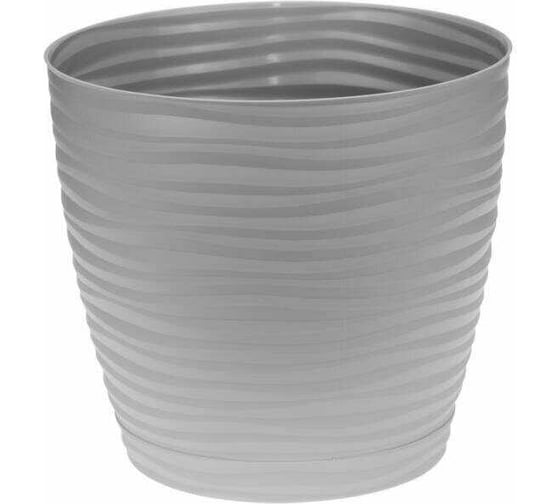 Изображение товара Кашпо IDEA ДЮНА D150 мм, 1.7 л, с поддоном М 3068 Серый